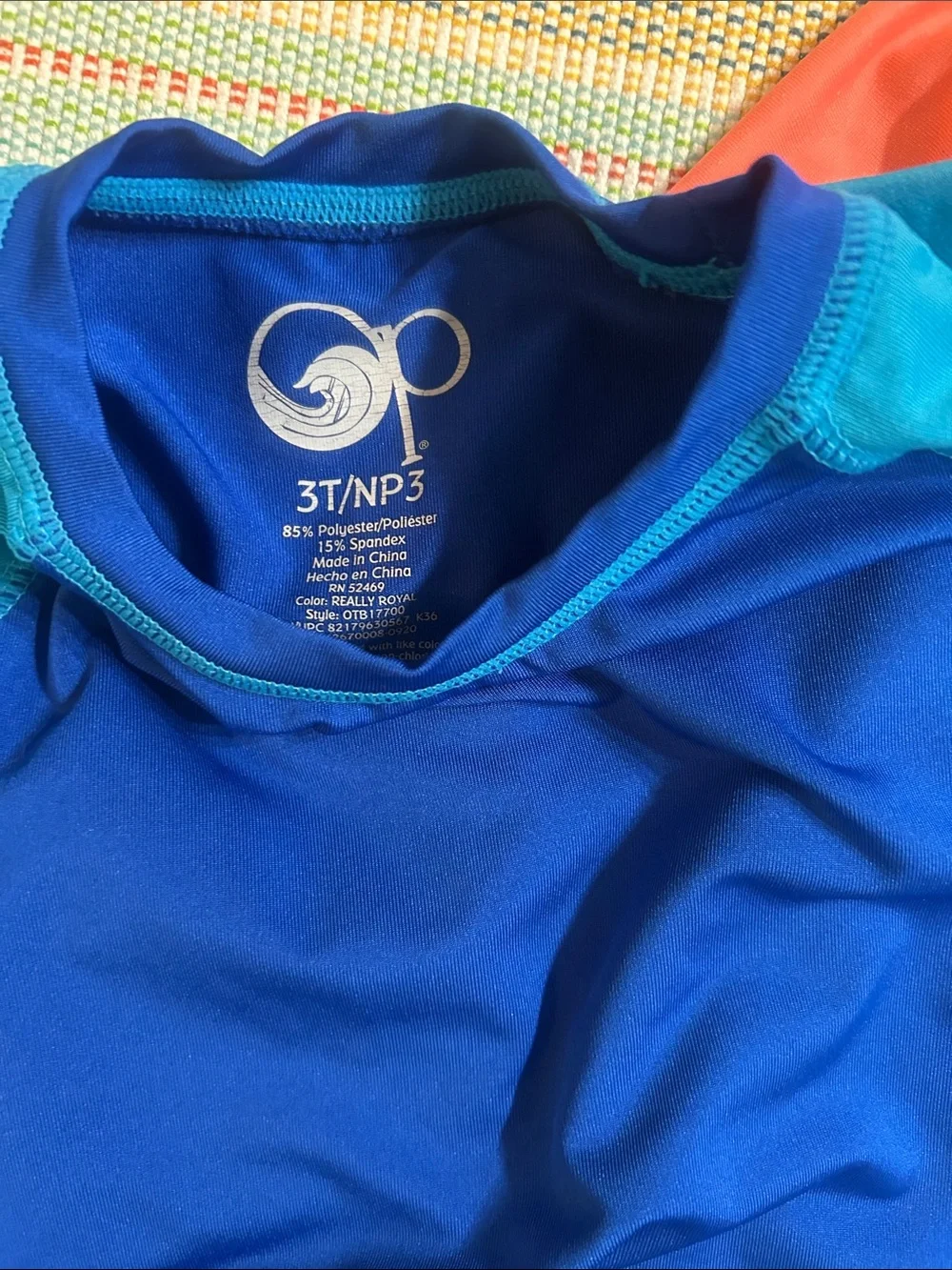 Assorted Kids Rash Guard Tops - Blue, Coral, Mint